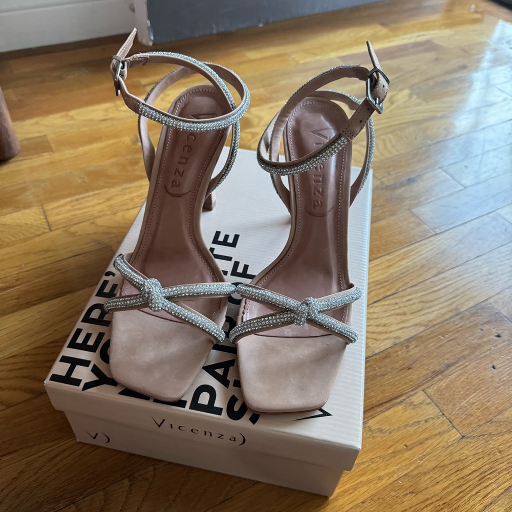 Vicenza Beige Strappy Heels
